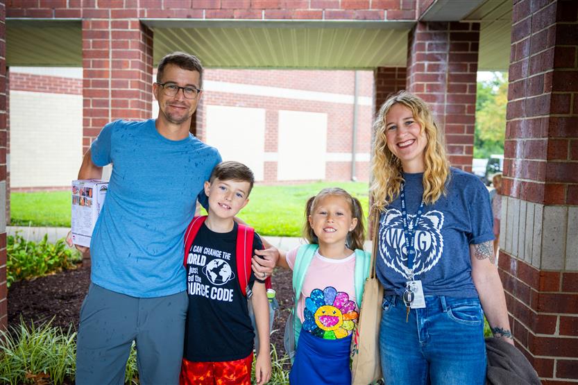 People smile on the first day of school